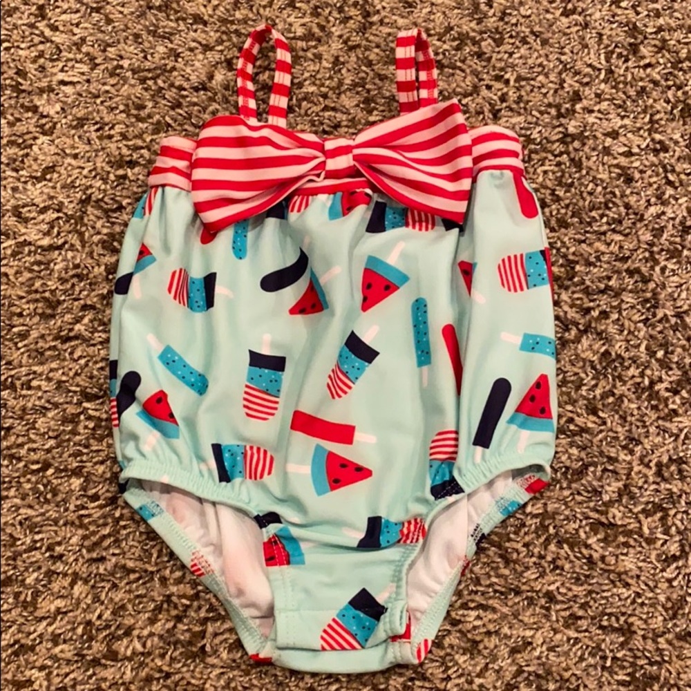 Popsicle Bow Swimsuit 6-9 months